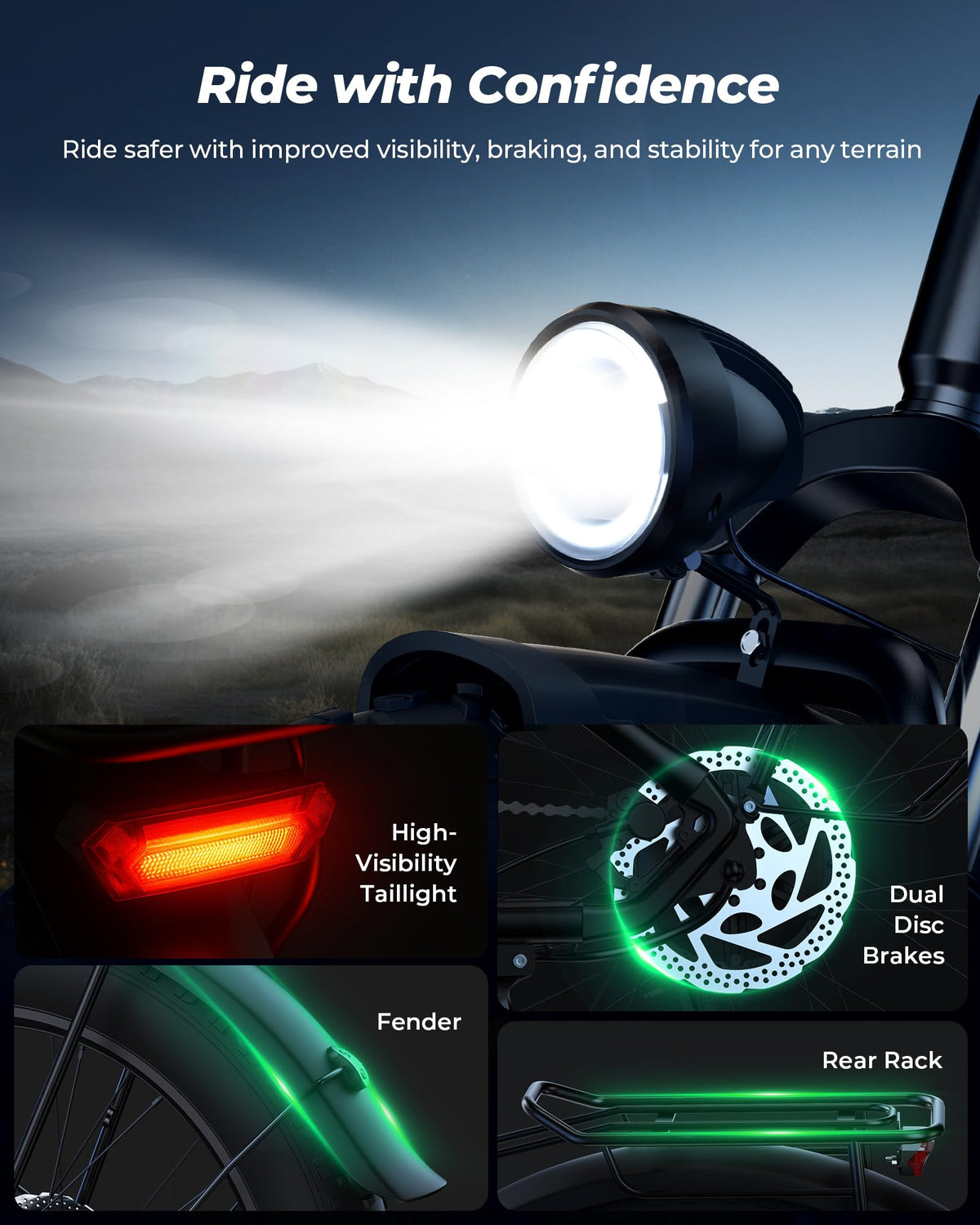 Isinwheel U8Plus Ultra 1500W fat tire e-bike alternate view