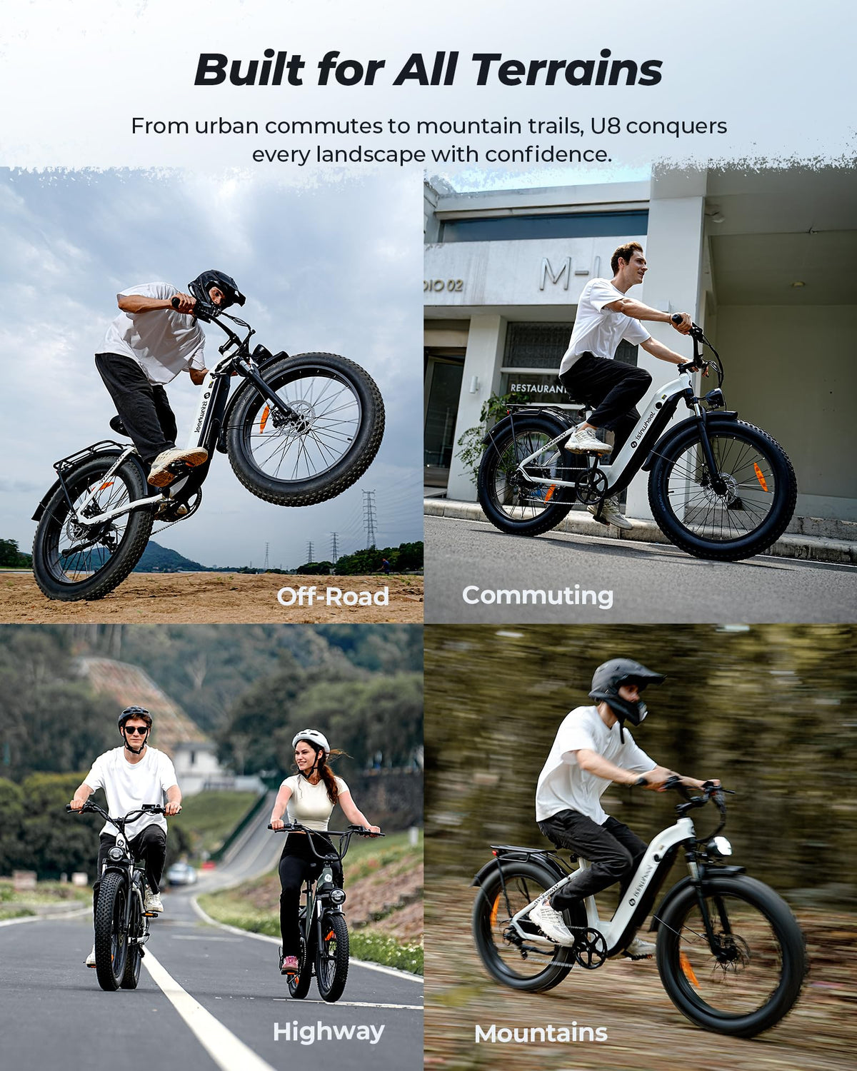 Isinwheel U8Plus Ultra 1500W fat tire e-bike riding view
