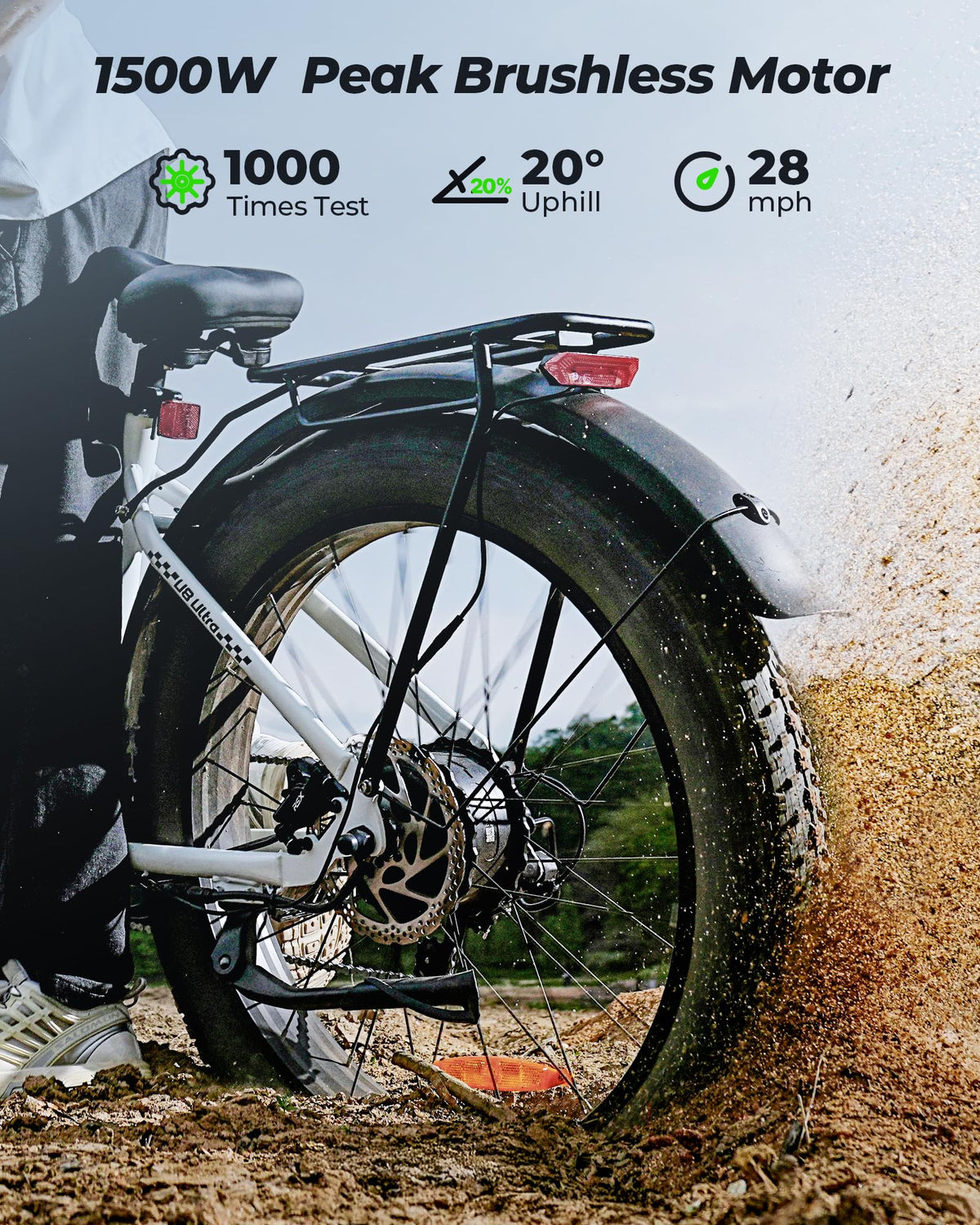 Isinwheel U8Plus ultra fat tire e-bike front angle