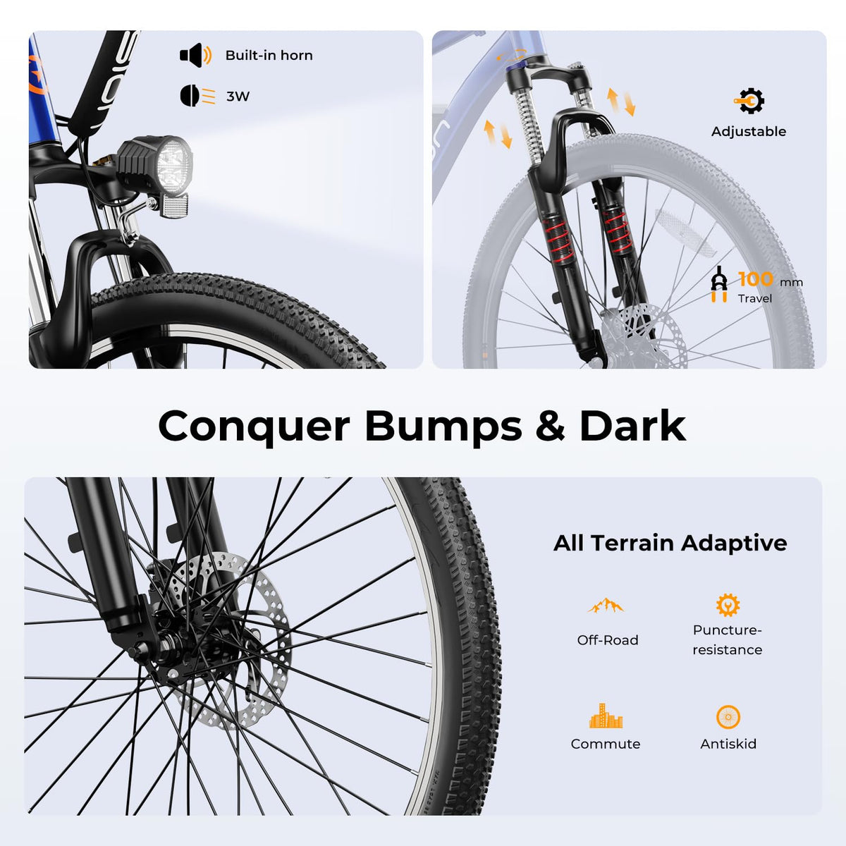 Gear shifter and brake lever on the right side of the Jasion EB5 handlebar