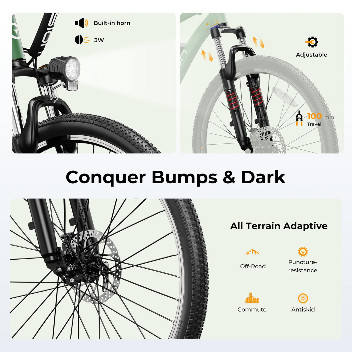 Kickstand deployed on the Jasion EB5 — easy to park on sidewalks and bike racks