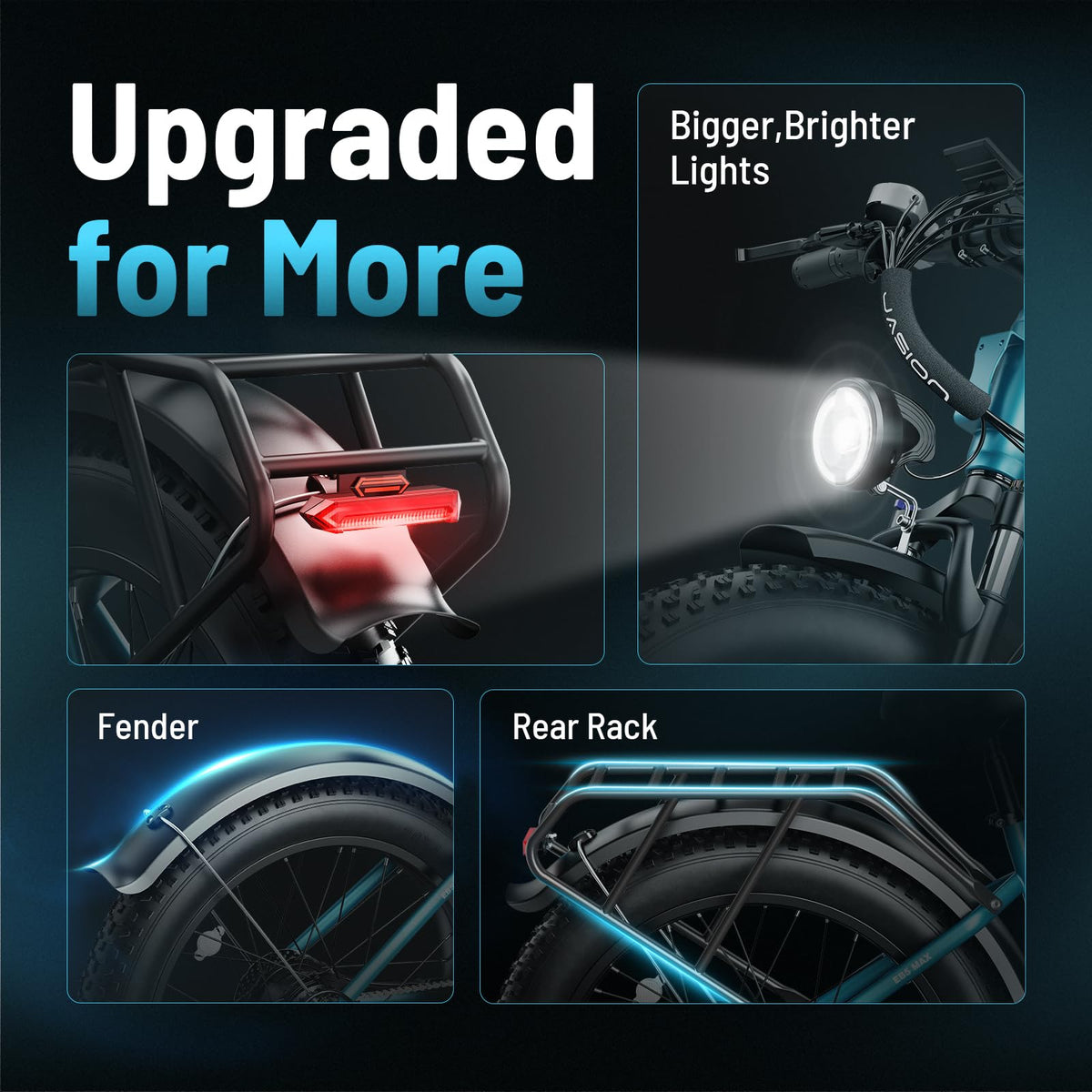 Front headlight built into the fork of the EB5 MAX
