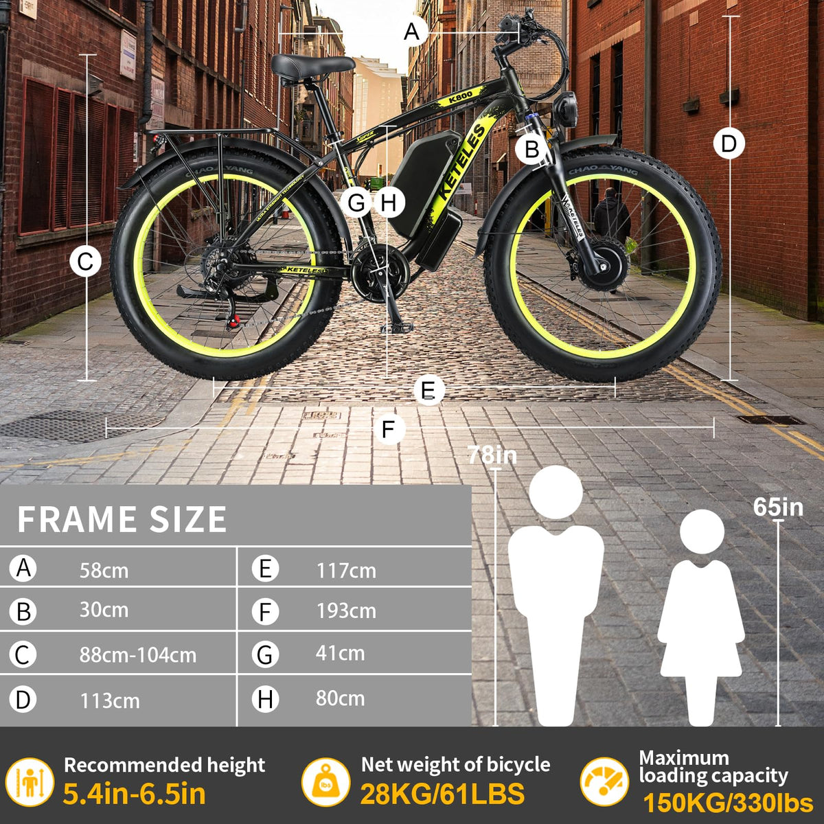 KETELES K800 electric bike Canada front basket view