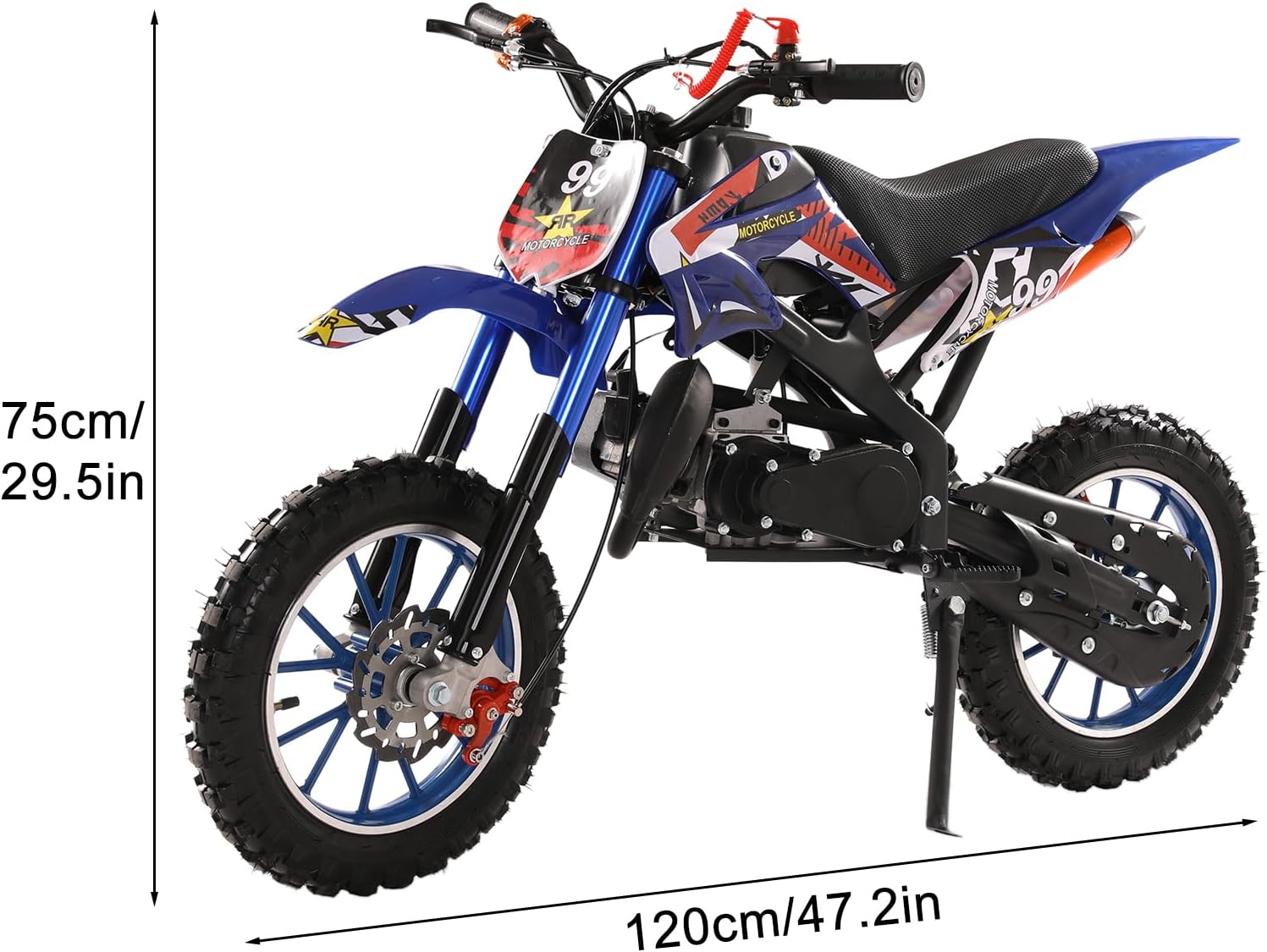 Lamphle 49cc mini dirt bike Canada rear wheel detail