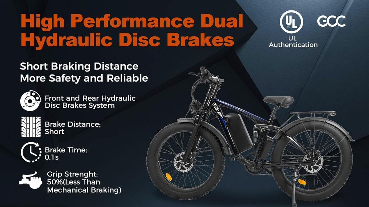 LONG SENG E68 dual motor electric bike Canada brake detail