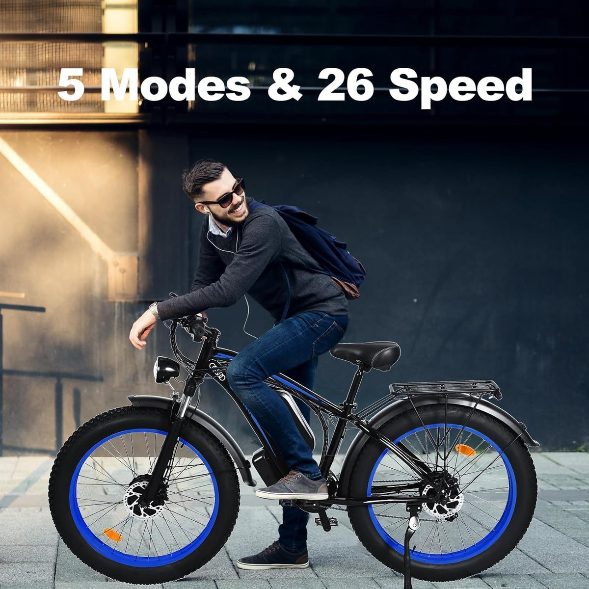 LONG SENG E68 dual motor electric bike Canada riding view