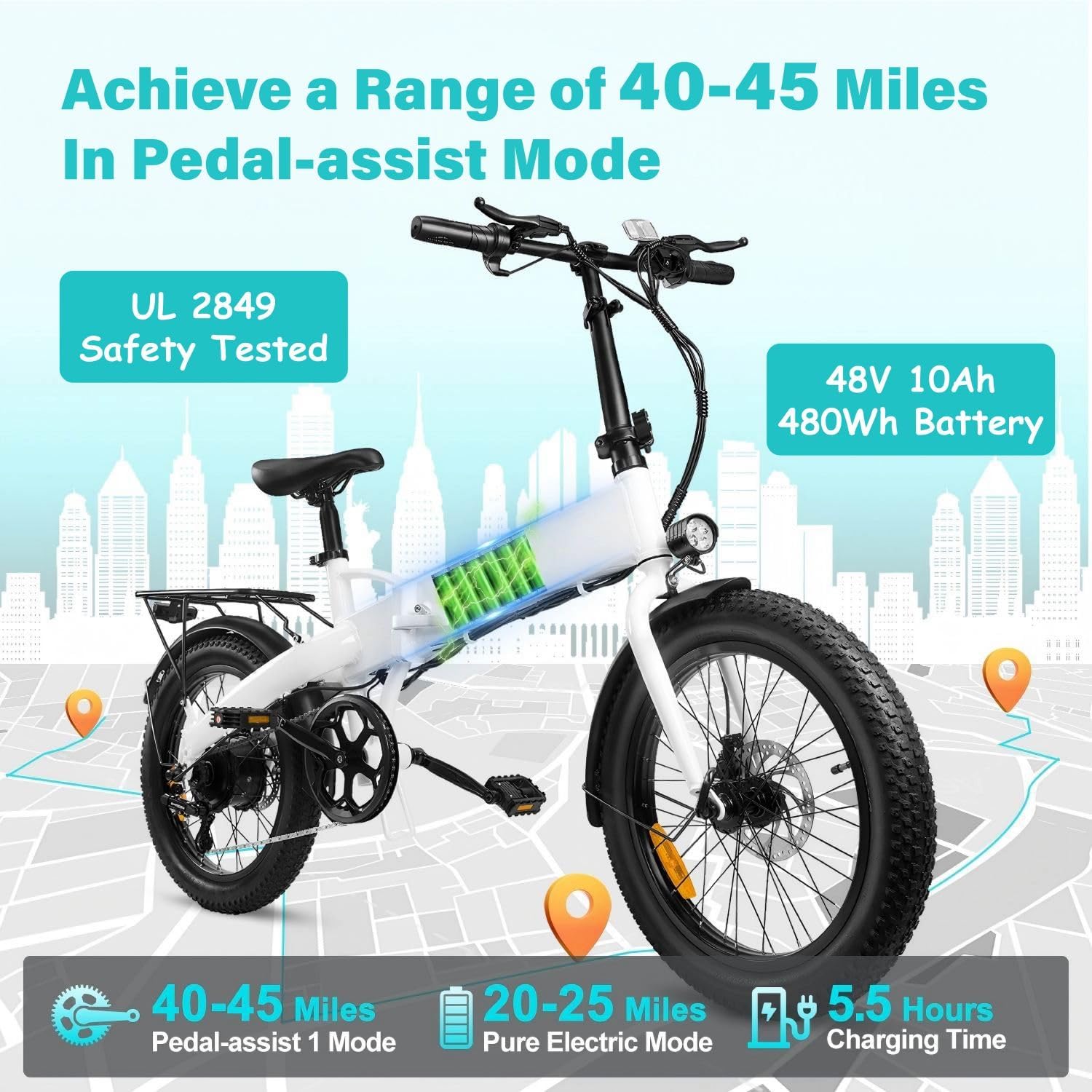 LURNYX Foldable Electric Bike 500W – Commuter E-Bike Canada