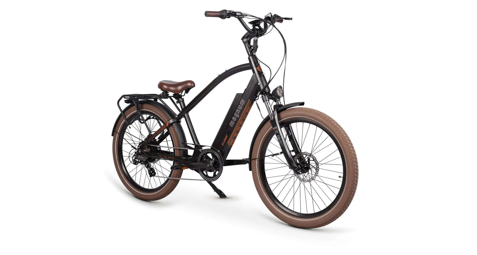 Magnum Cruiser high-step e-bike in a copper-accent studio view
