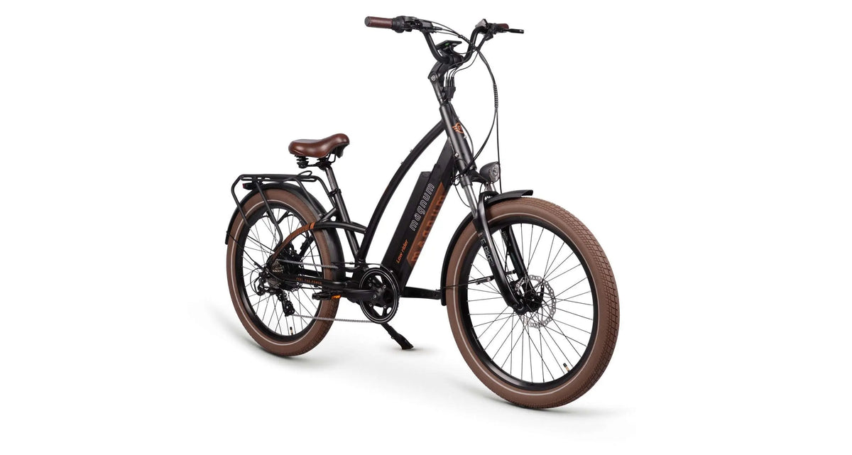 Magnum Low Rider black and copper bike from the side