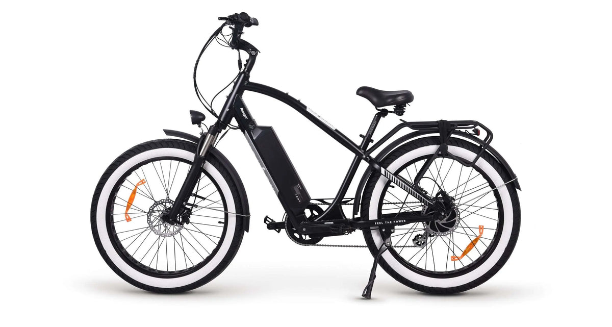 Magnum Ranger matte black cruiser with the rear rack visible