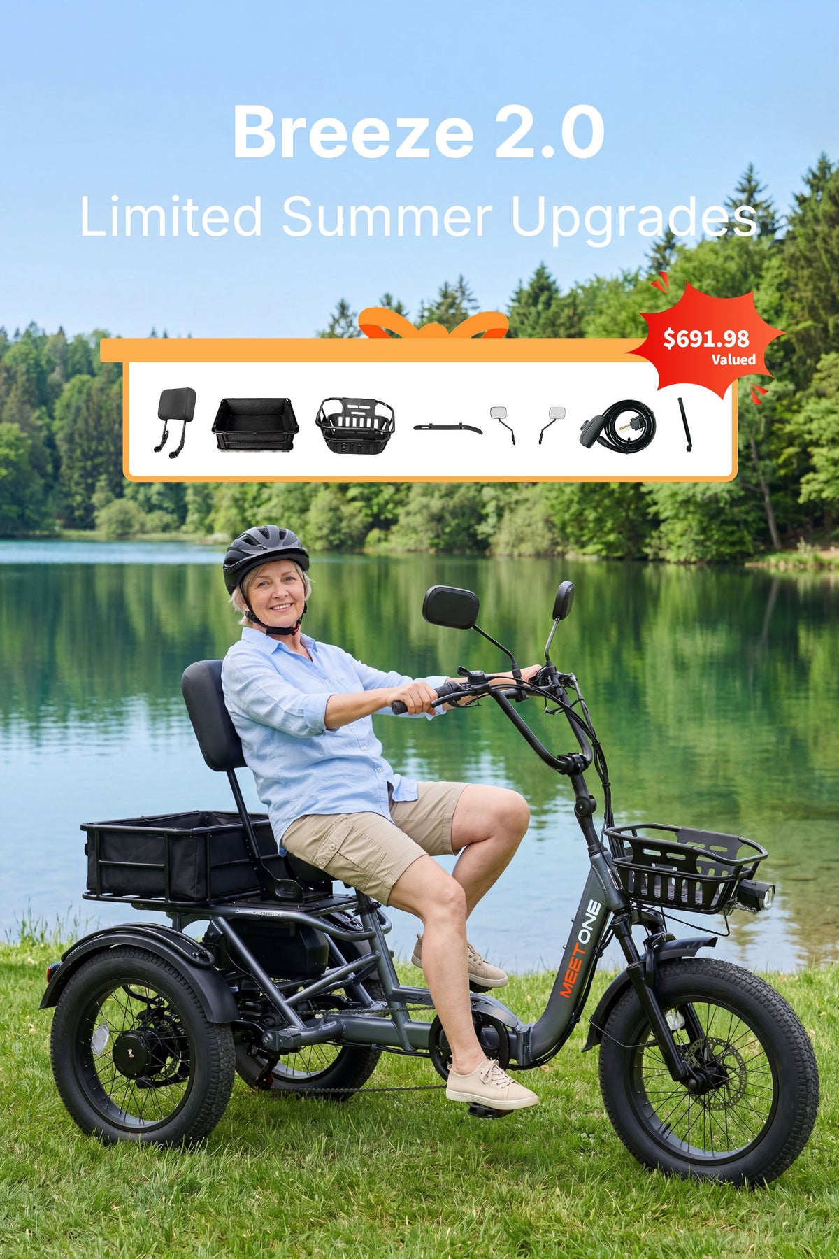 Meet One Breeze 2.0 Canada semi-recumbent riding position