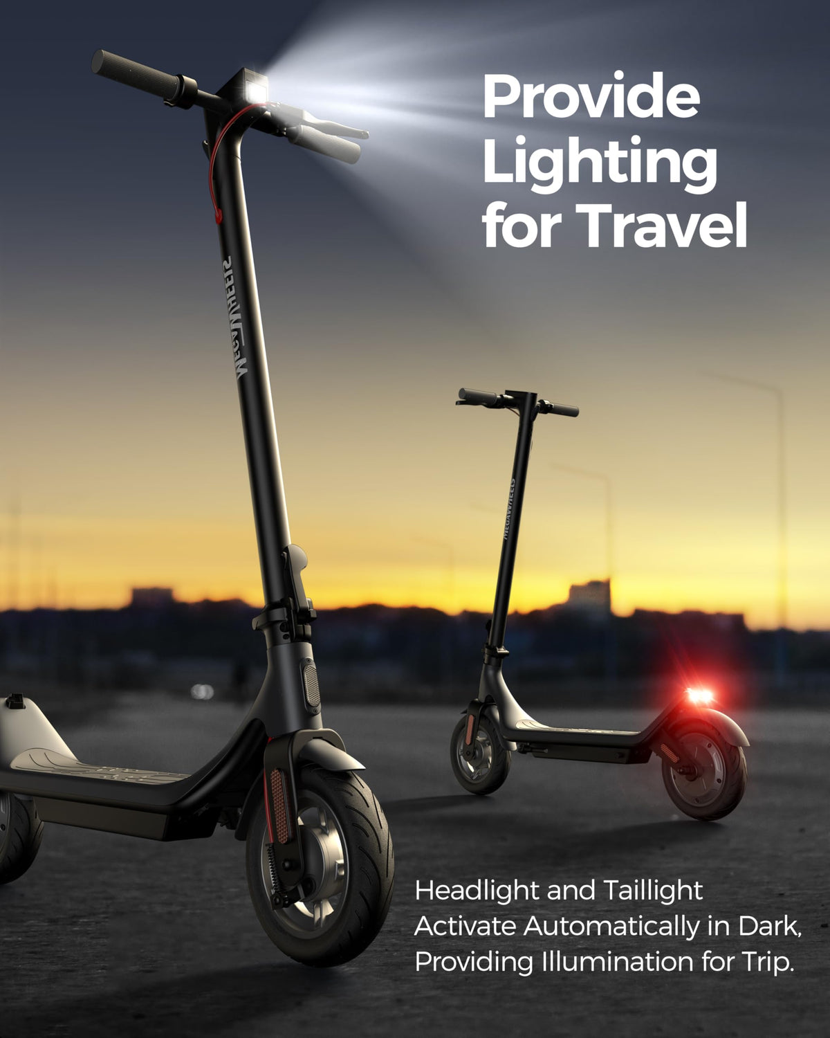 A6L ECO rear view — tail light and folding hinge visible, minimal build keeps the overall weight down