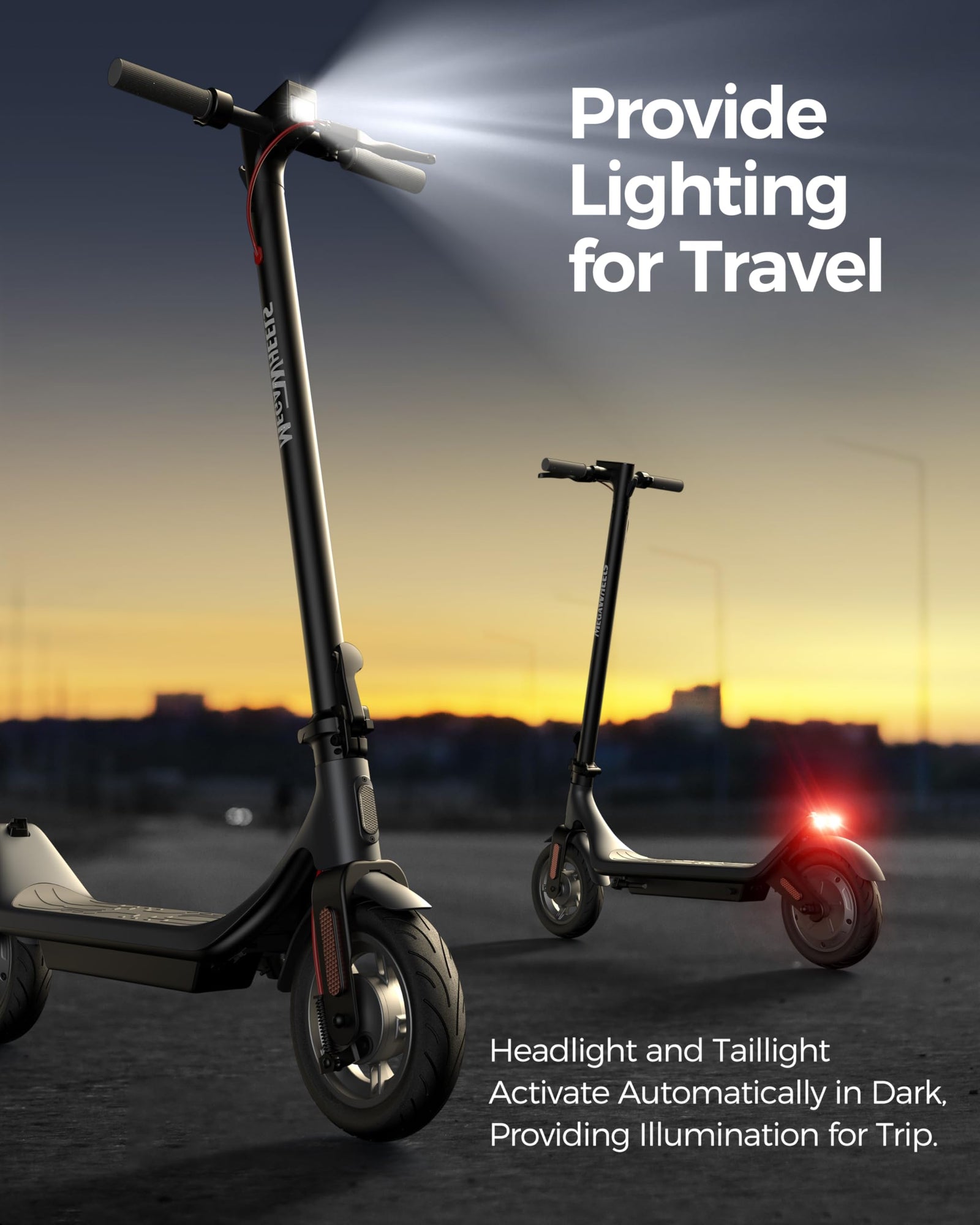 A6L ECO rear view — tail light and folding hinge visible, minimal build keeps the overall weight down