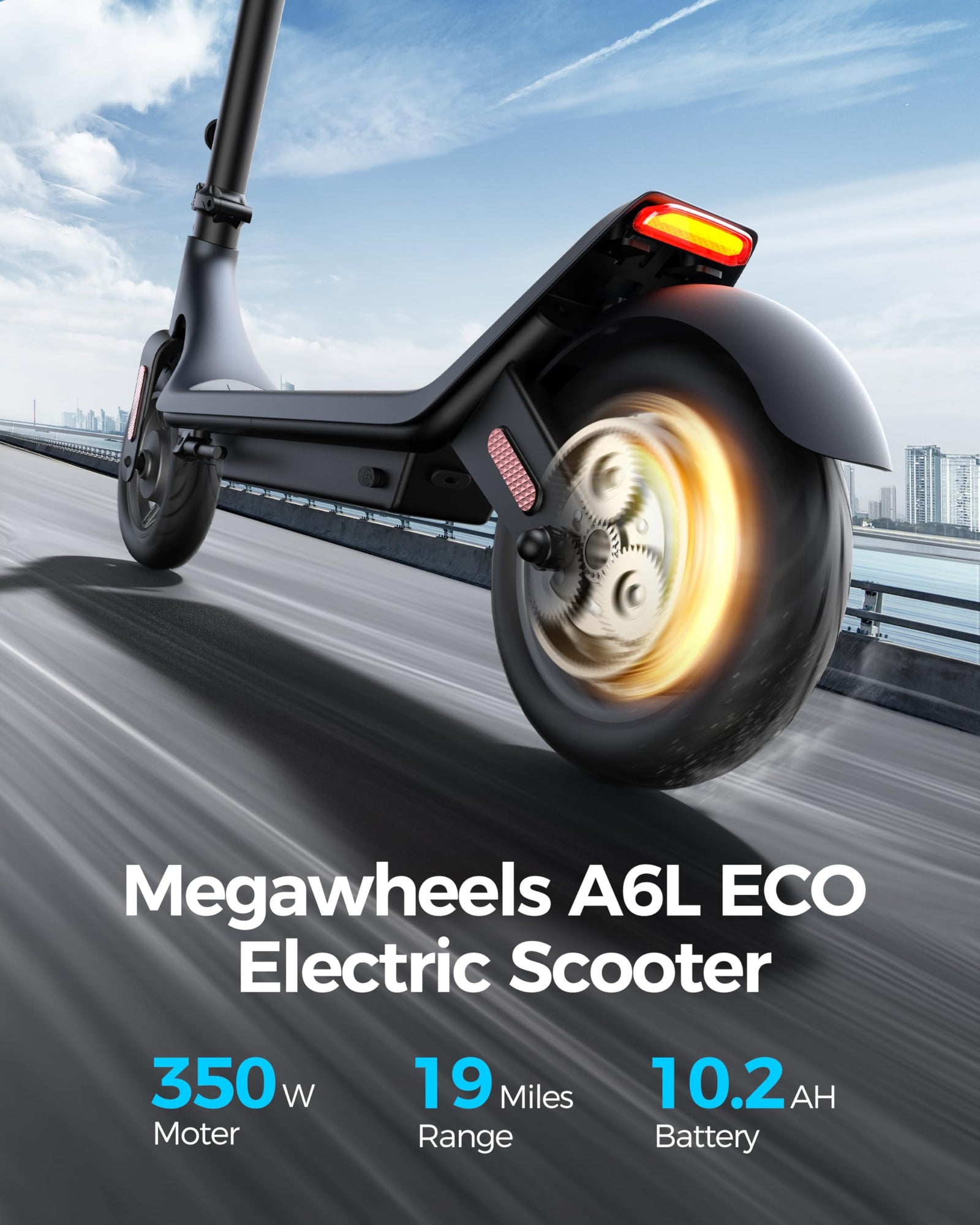 A6L ECO stem display — shows current speed and ECO mode indicator, reminding the rider the motor is conserving energy