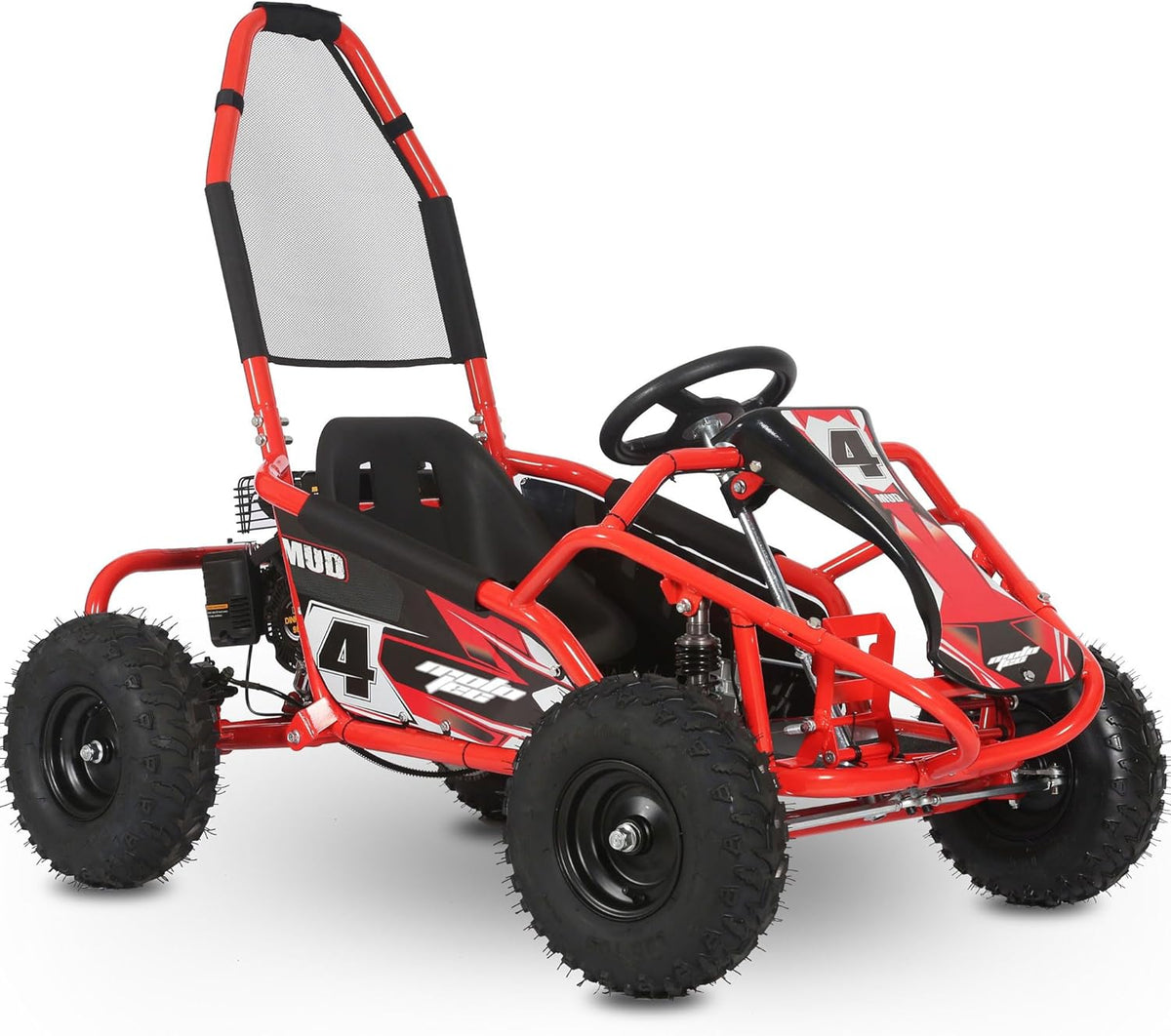 MotoTec Mud Monster 98cc gas go-kart Red Canada front three-quarter view