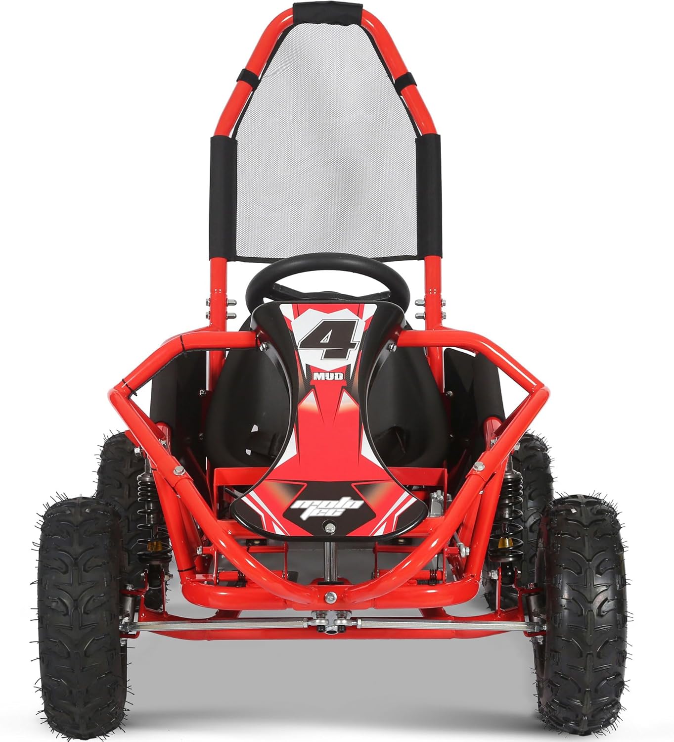 MotoTec Mud Monster 98cc gas go-kart Red wheel detail Canada