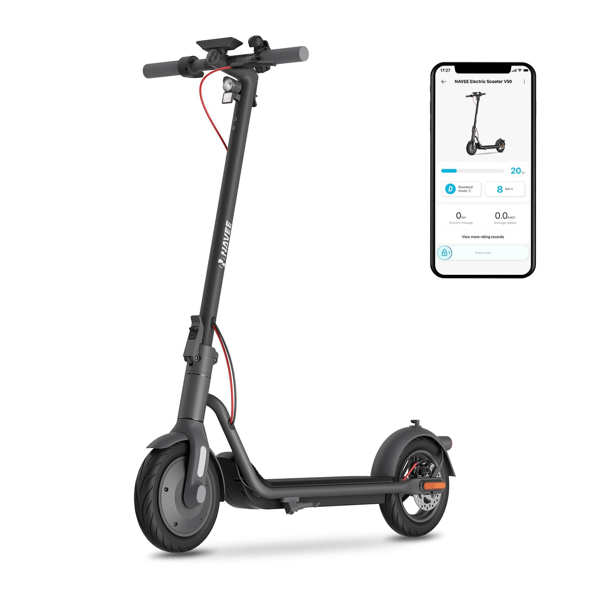 NAVEE V25 display and handlebar controls