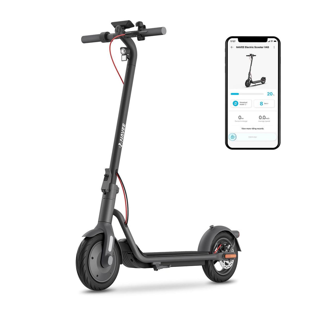 NAVEE V25 electric scooter shown in a main view