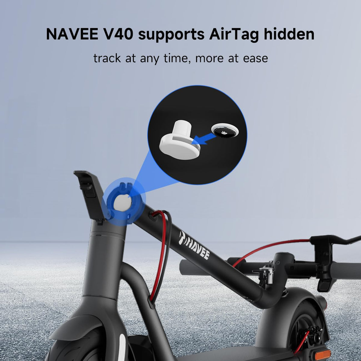 NAVEE V25 brake and wheel detail