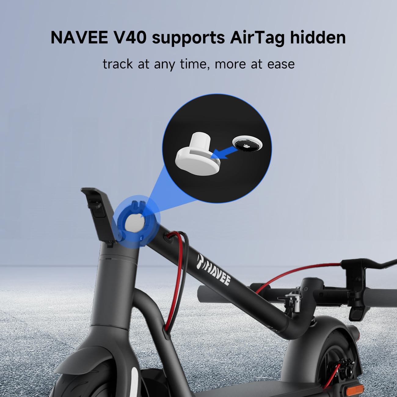 NAVEE V25 brake and wheel detail