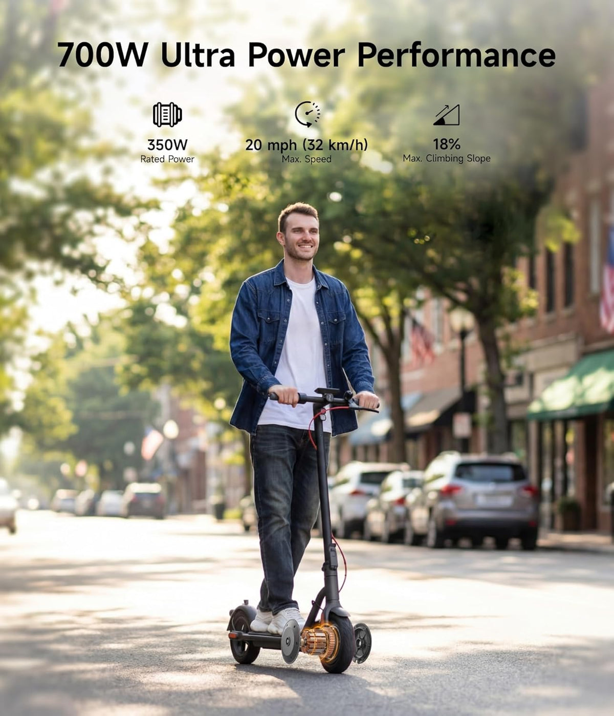 NAVEE V50 electric scooter riding view Canada