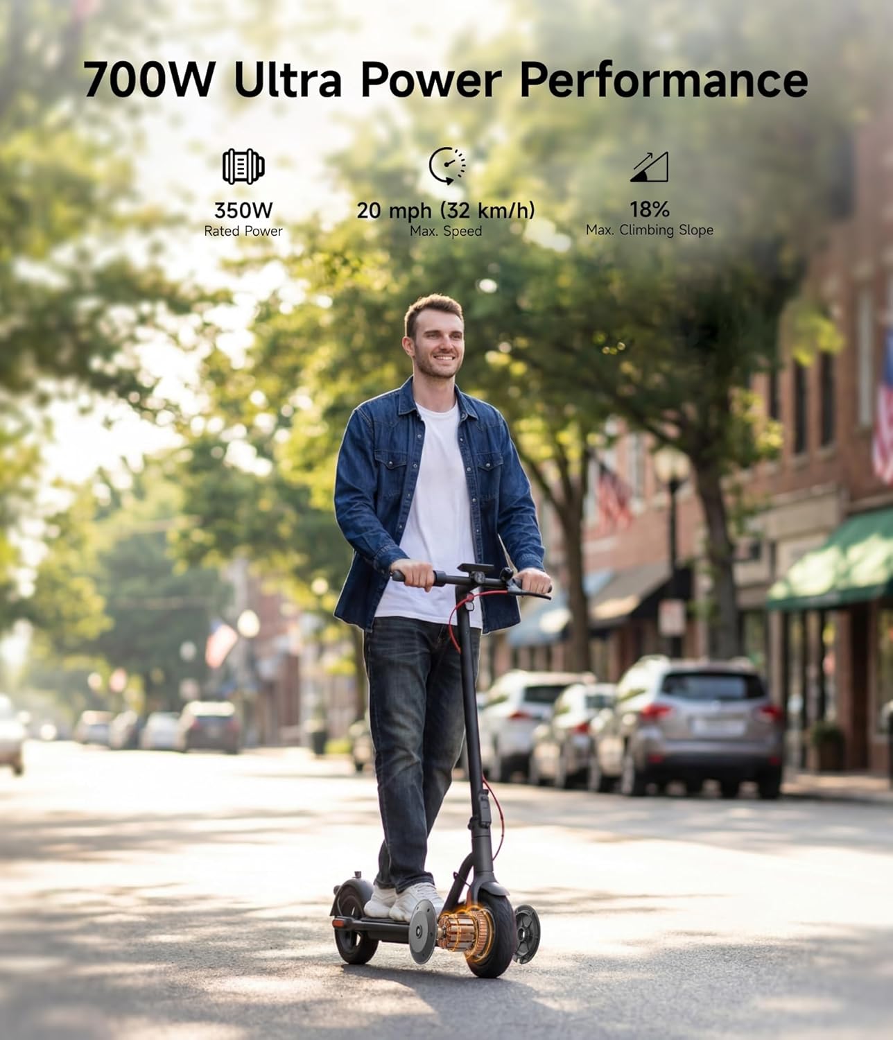 NAVEE V50 electric scooter riding view Canada