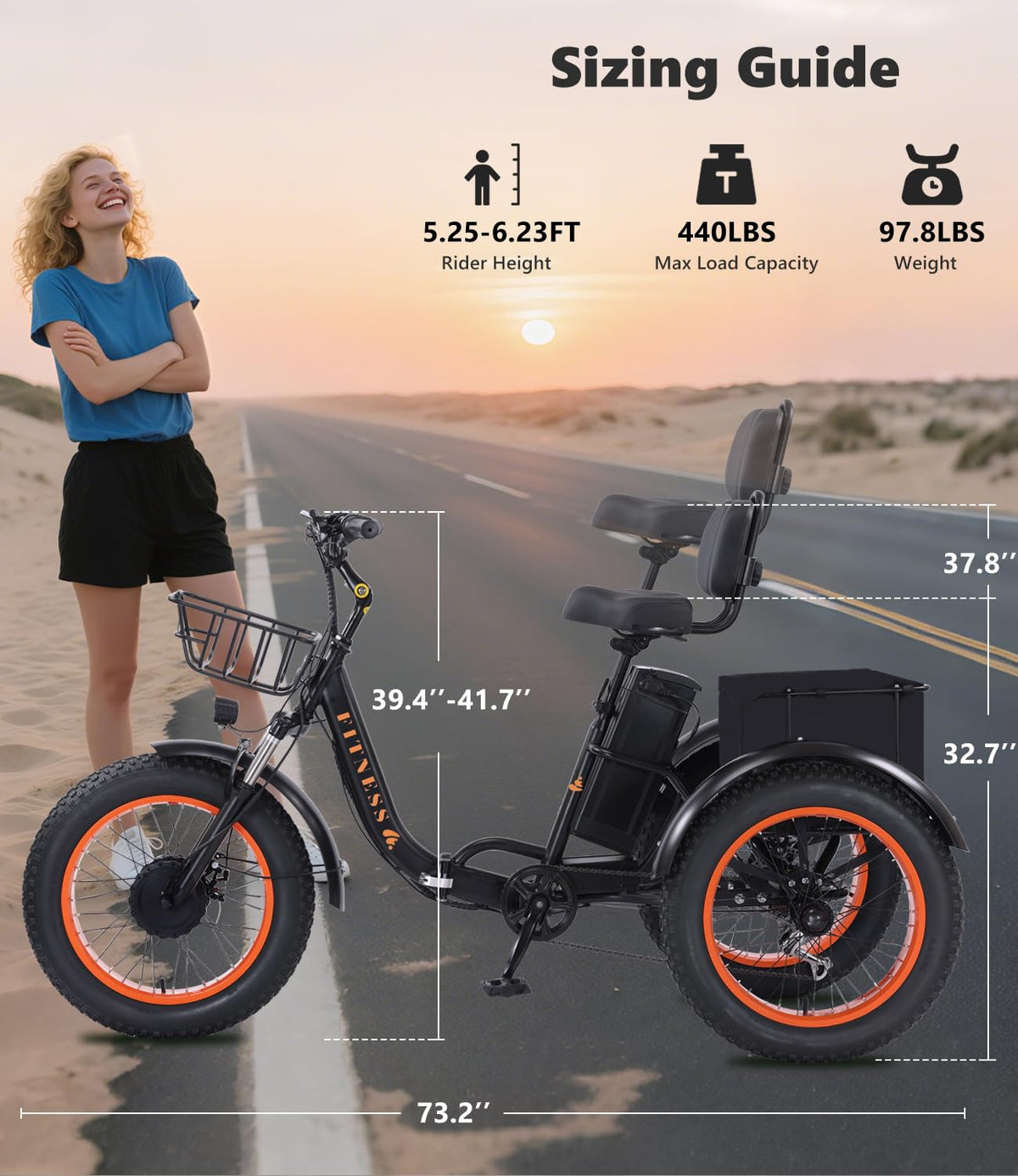 NOMIGO folding tricycle side profile
