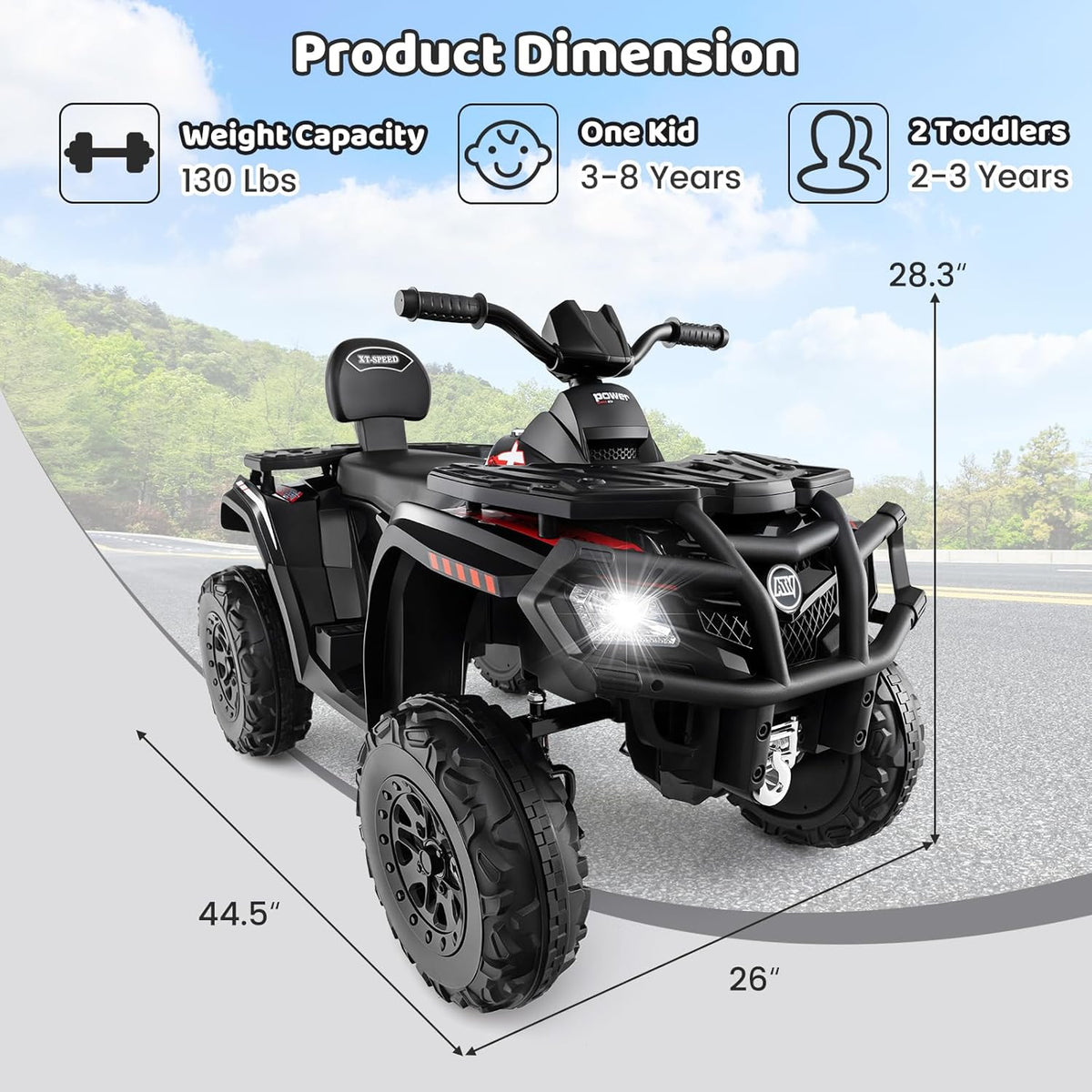 OLAKIDS ATV steering detail