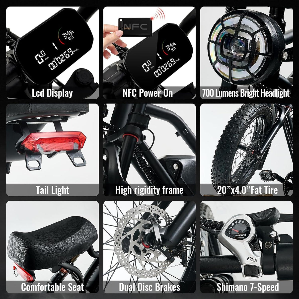 Otiamlar 20-inch fat tire electric bike Canada rear quarter view