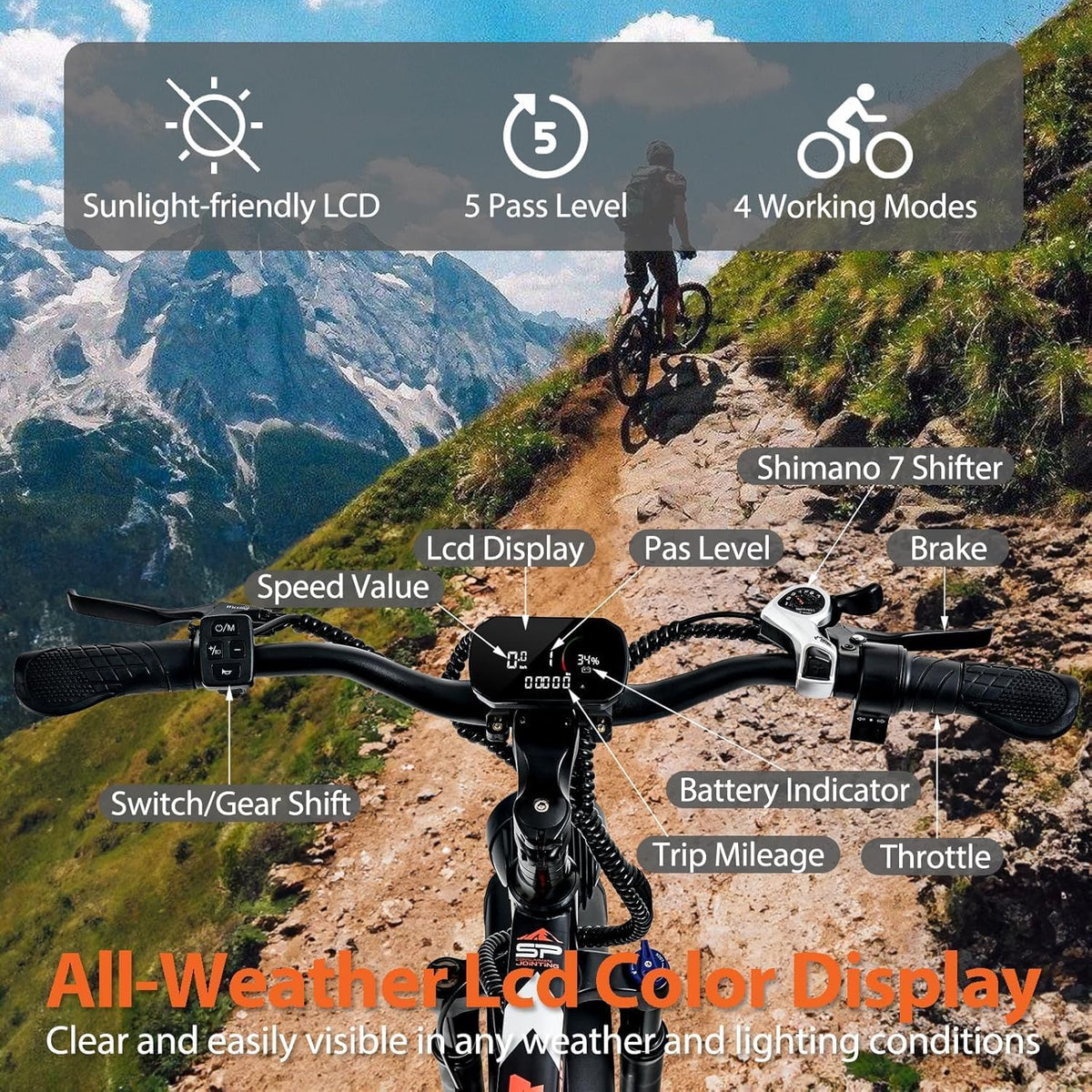Otiamlar 26-inch fat tire electric bike Canada battery detail