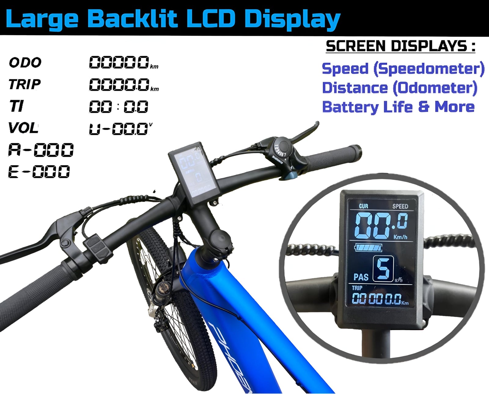Phoenix 27.5 e-bike full side view — larger 27.5-inch wheels roll over pavement cracks and small obstacles more smoothly than 20-inch folding bikes