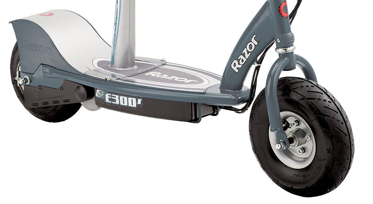 Razor E200S front wheel and fork detail