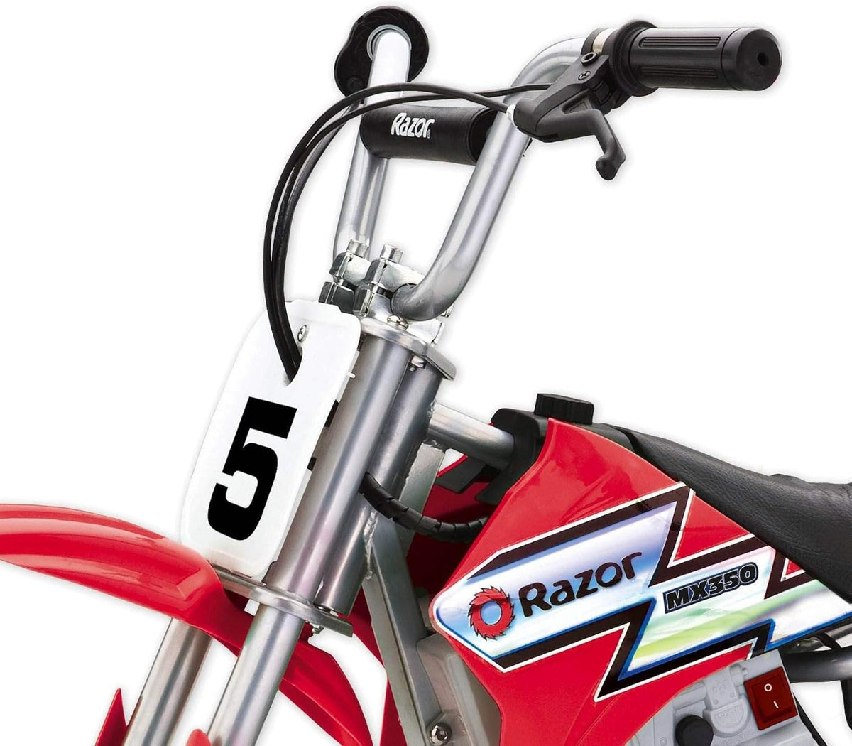 Razor MX350 Dirt Rocket electric bike Canada 12-inch knobby tire detail