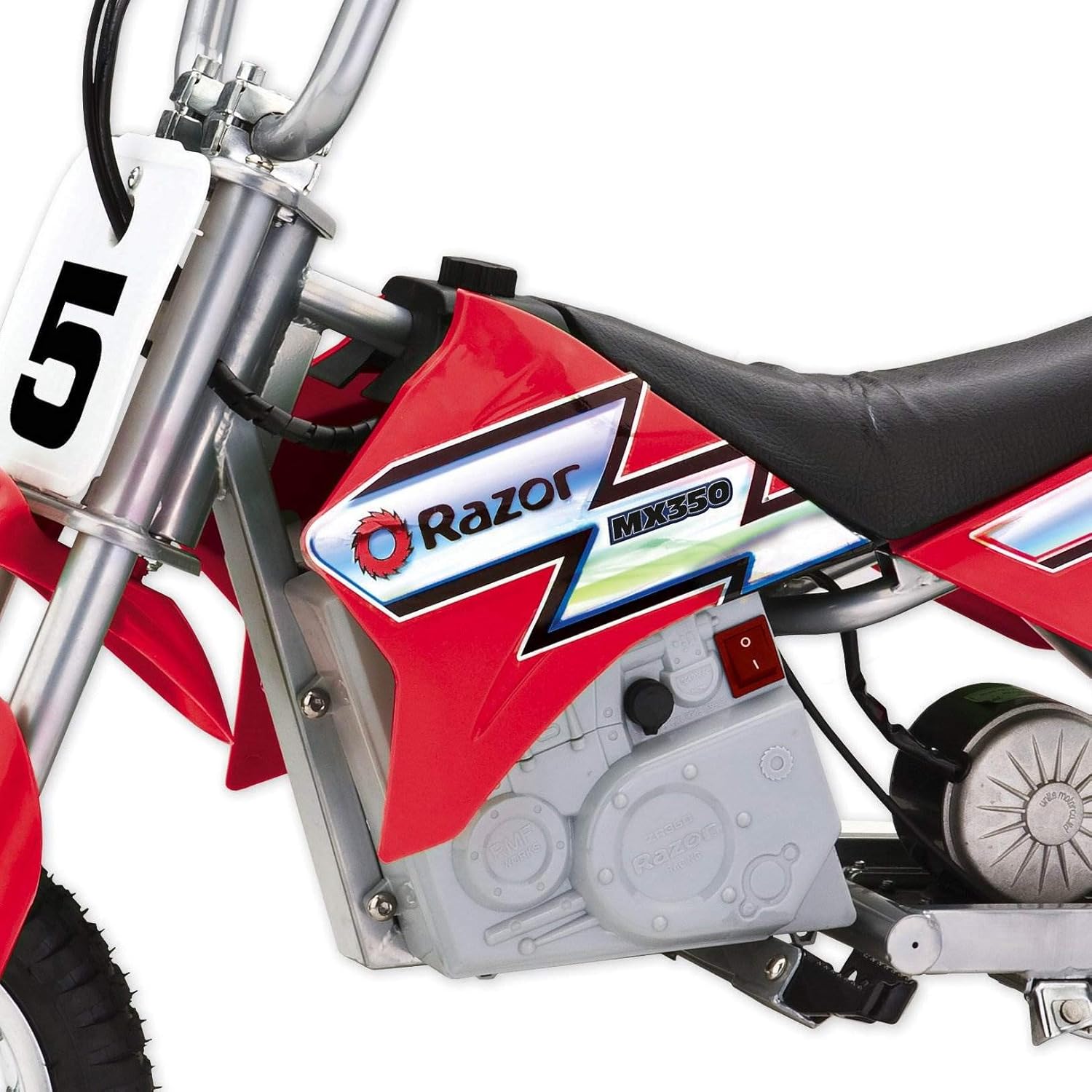 Razor MX350 Dirt Rocket electric bike Canada red riding angle