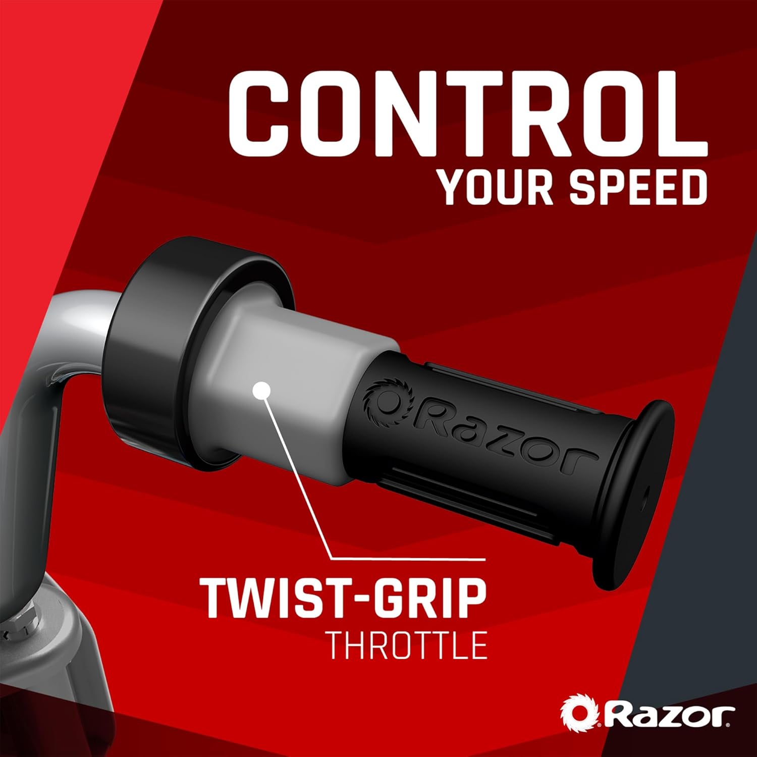 Razor MX350 Dirt Rocket Canada twist-grip throttle detail