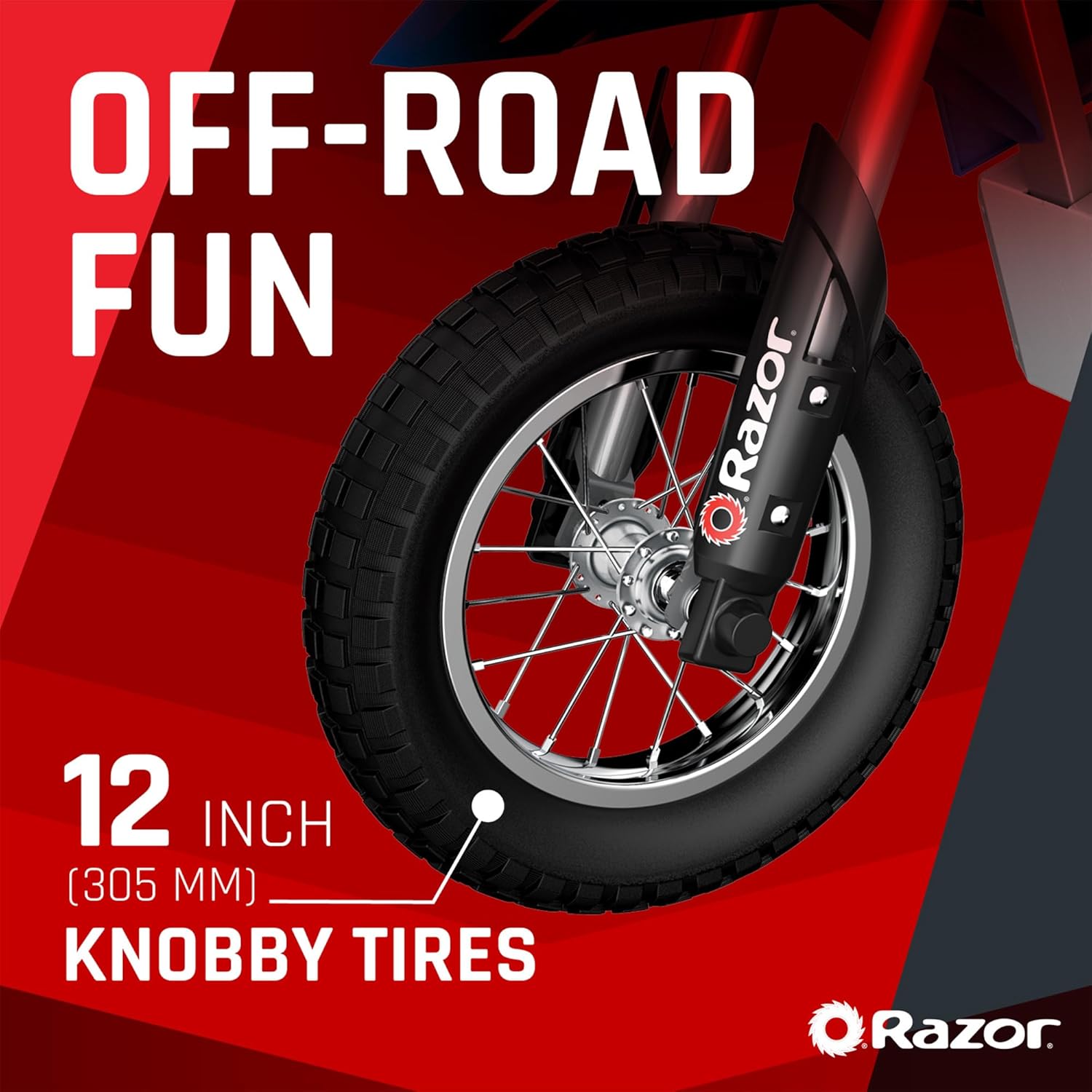 Razor MX350 Dirt Rocket Canada wheel detail