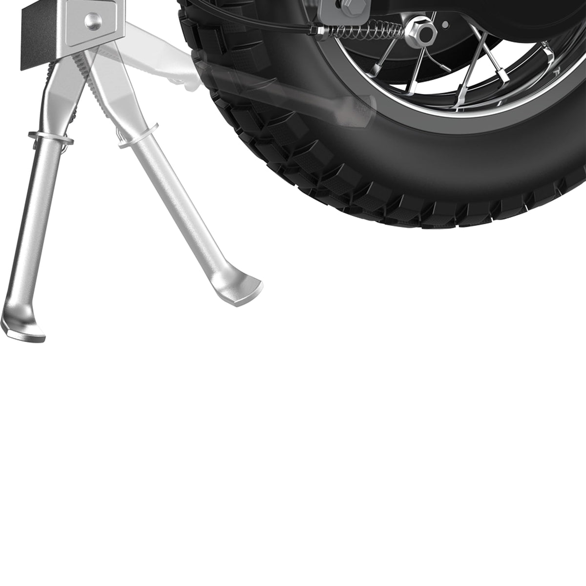 Razor MX350 front fork and tire detail