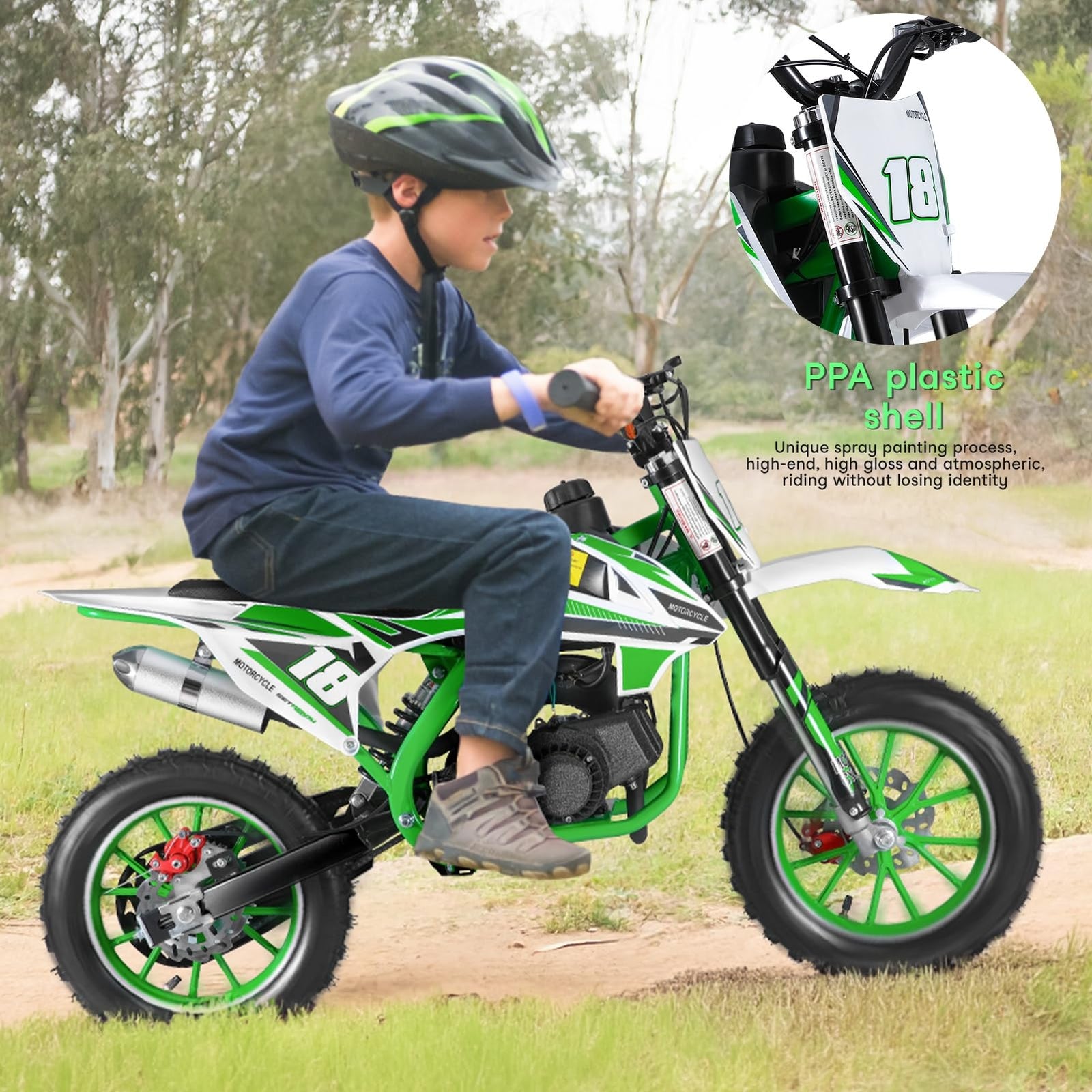 Reukmuuc kids dirt bike rear angle