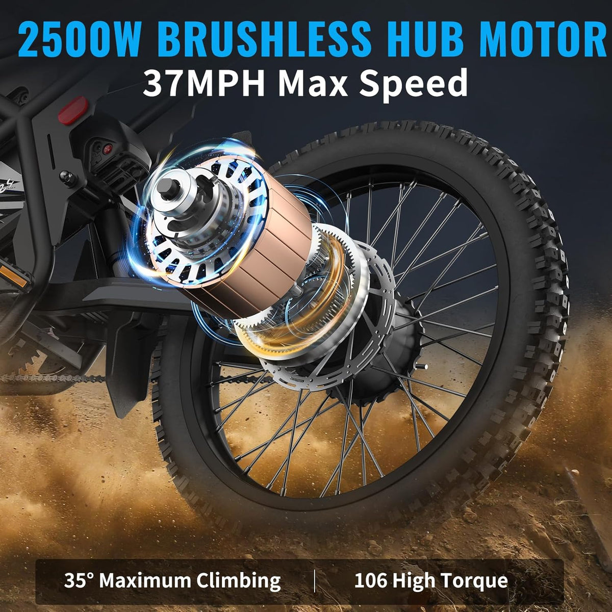 GT73 dual battery packs — two separate packs double the range so riders cover more trail before needing a charge