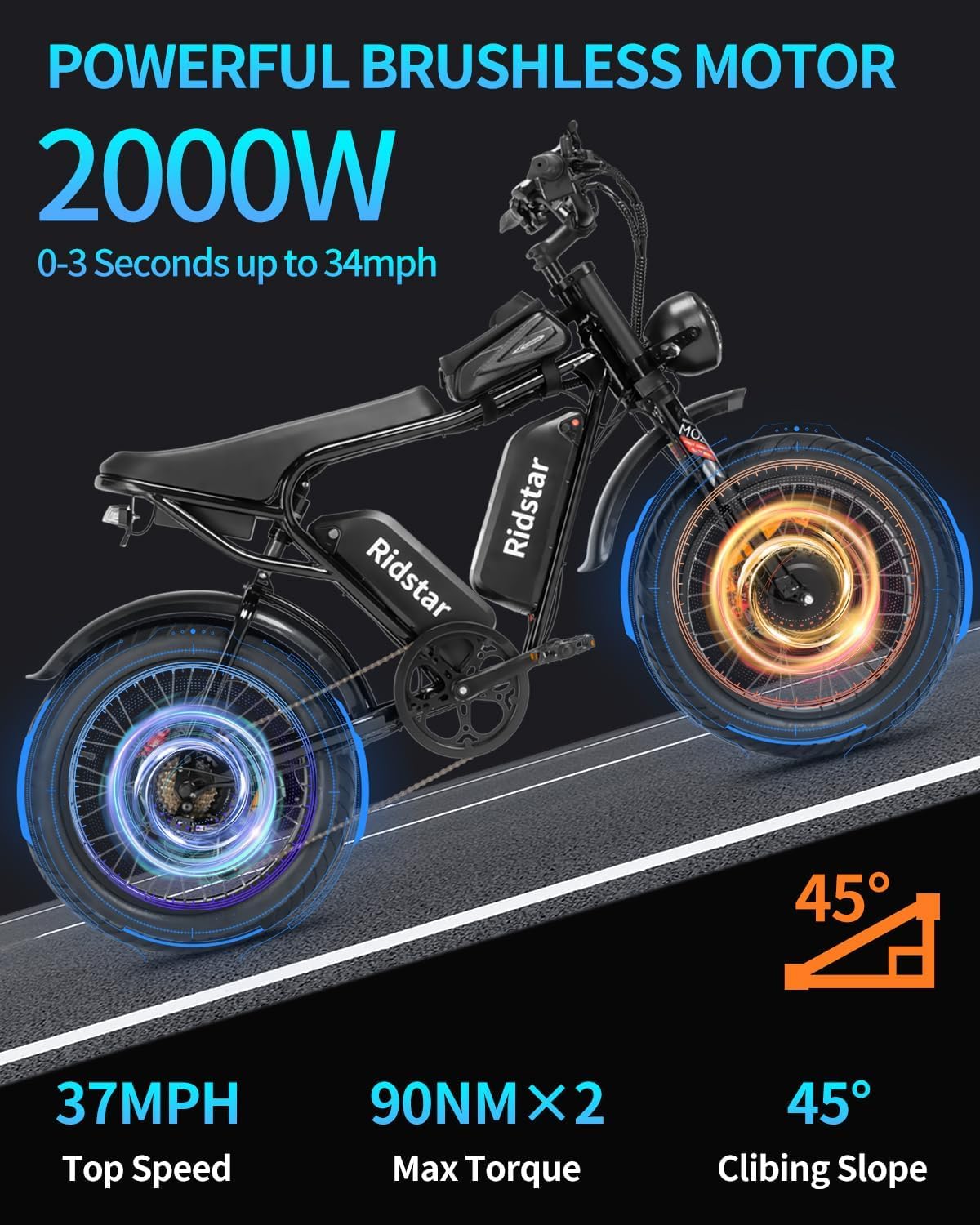 Ridstar Q20 fat tire electric bike image 5