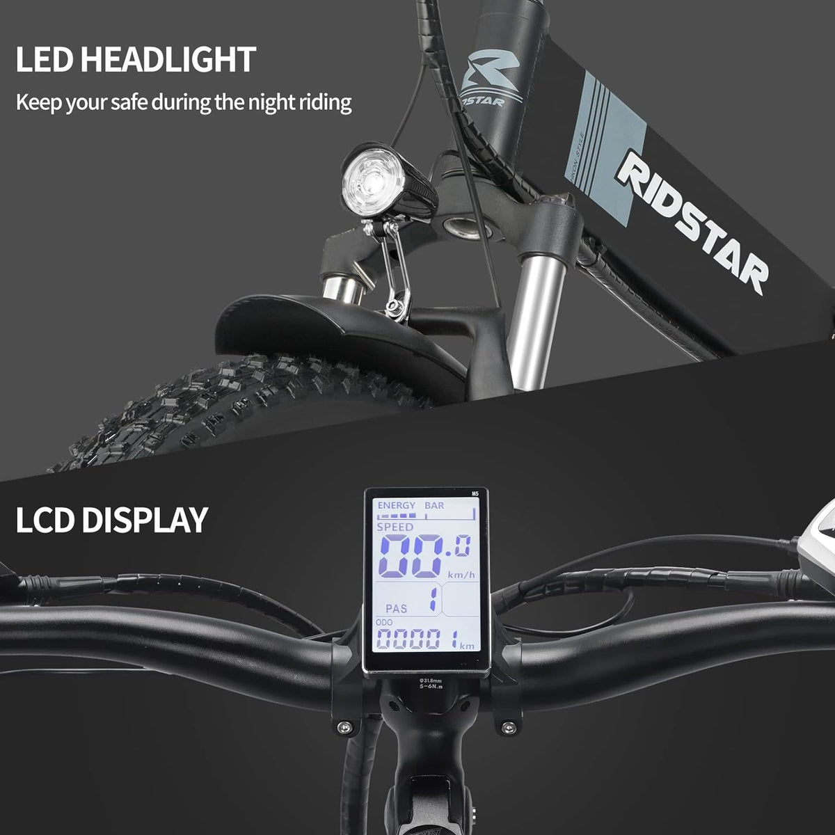 Ridstar Q20Luxe front light detail