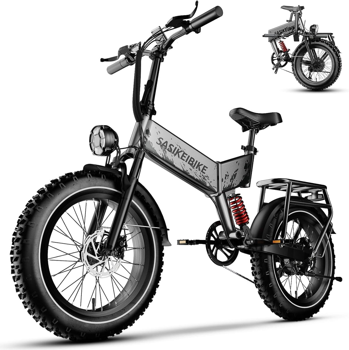 SASIKEI E7 folding fat tire e-bike full side profile