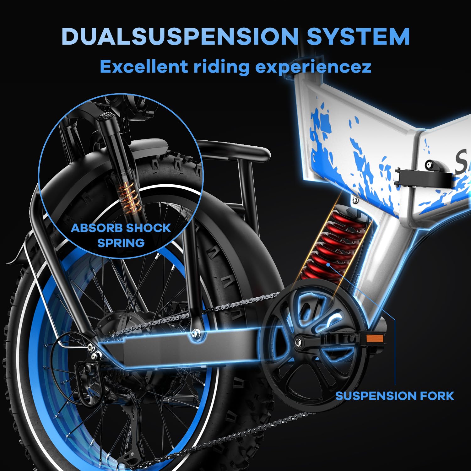 Stem fold on the SASIKEI E7 — handlebars drop so the bike fits under a desk