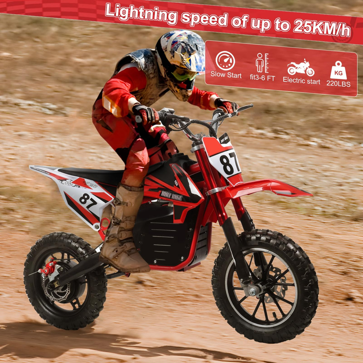 Shulemin kids dirt bike handlebar detail