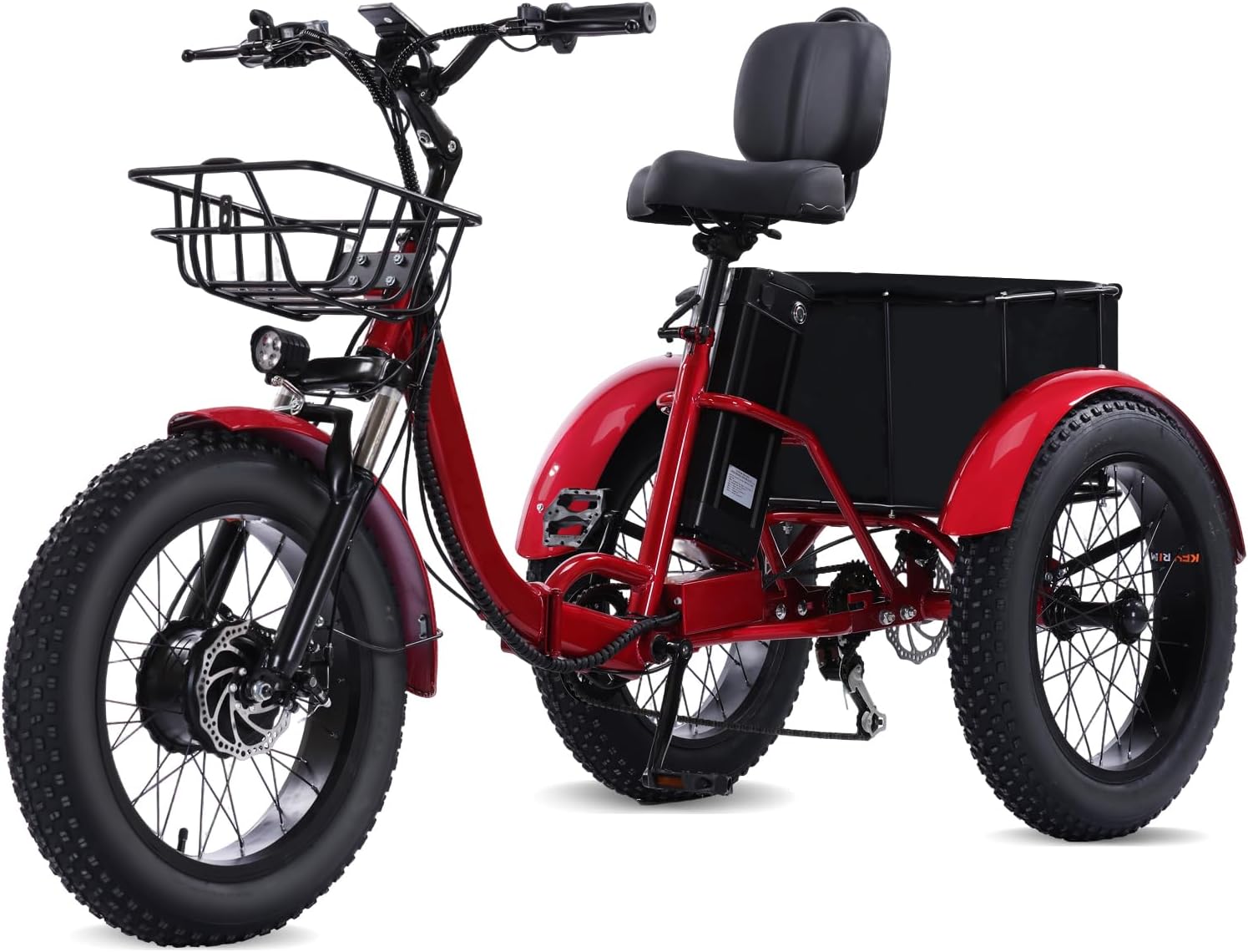 Stable 3-wheel e-bike front angle