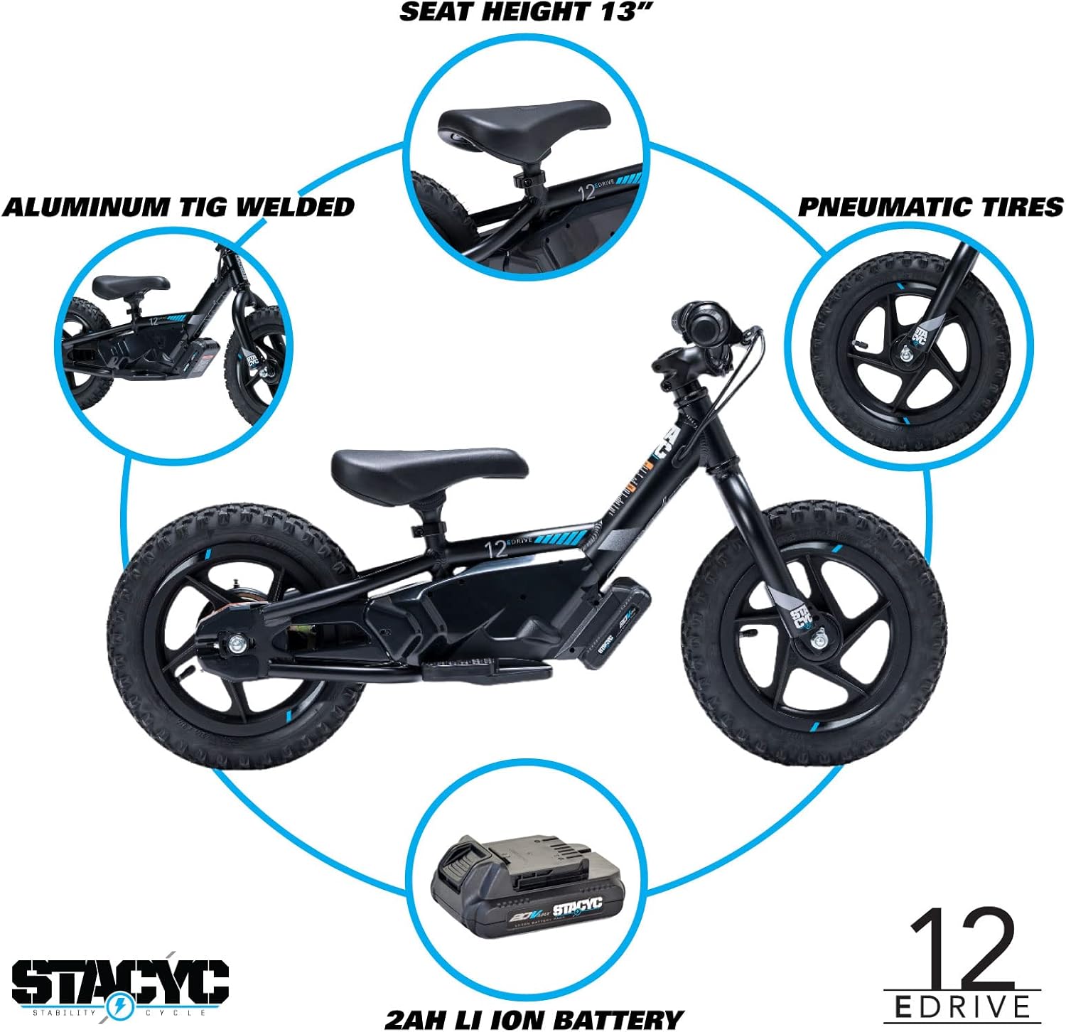 STACYC kids bike seat detail