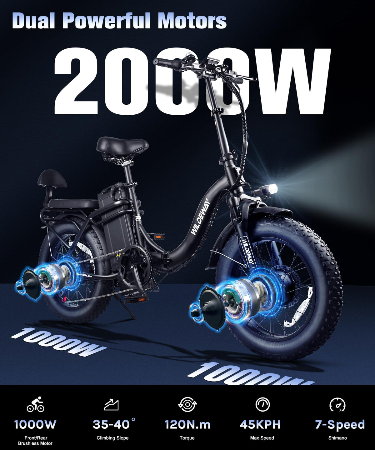 SummitX 1000W Folding E-Bike - Long Range 250km image 8