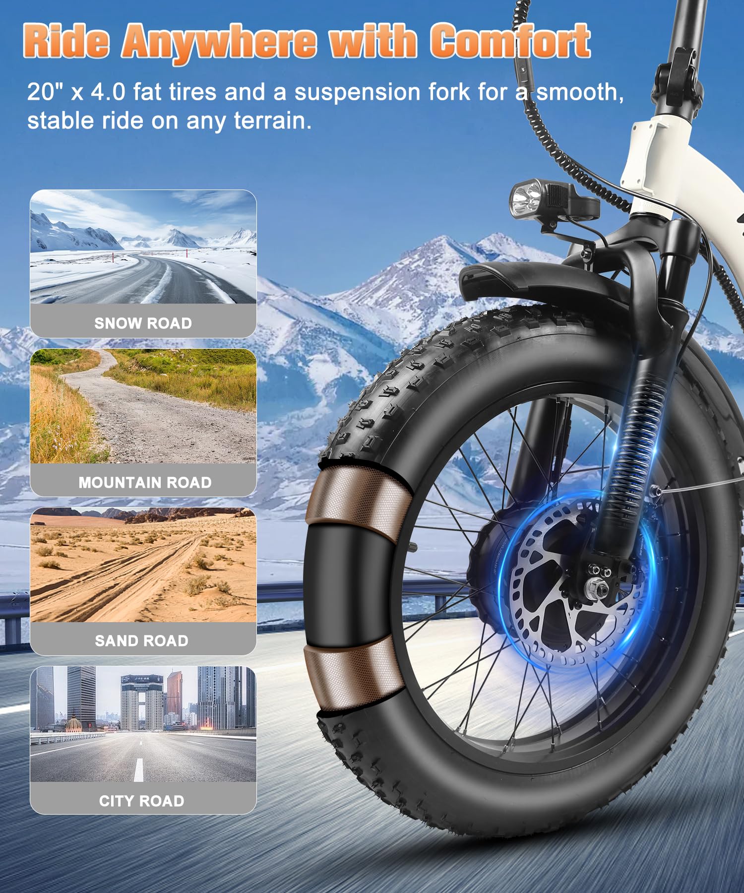 SummitX 1000W Folding E-Bike - Long Range 250km image 59