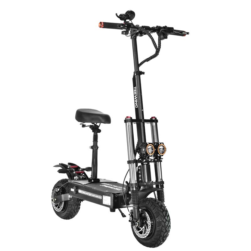 TEEWING X5 front three-quarter view with hybrid tires