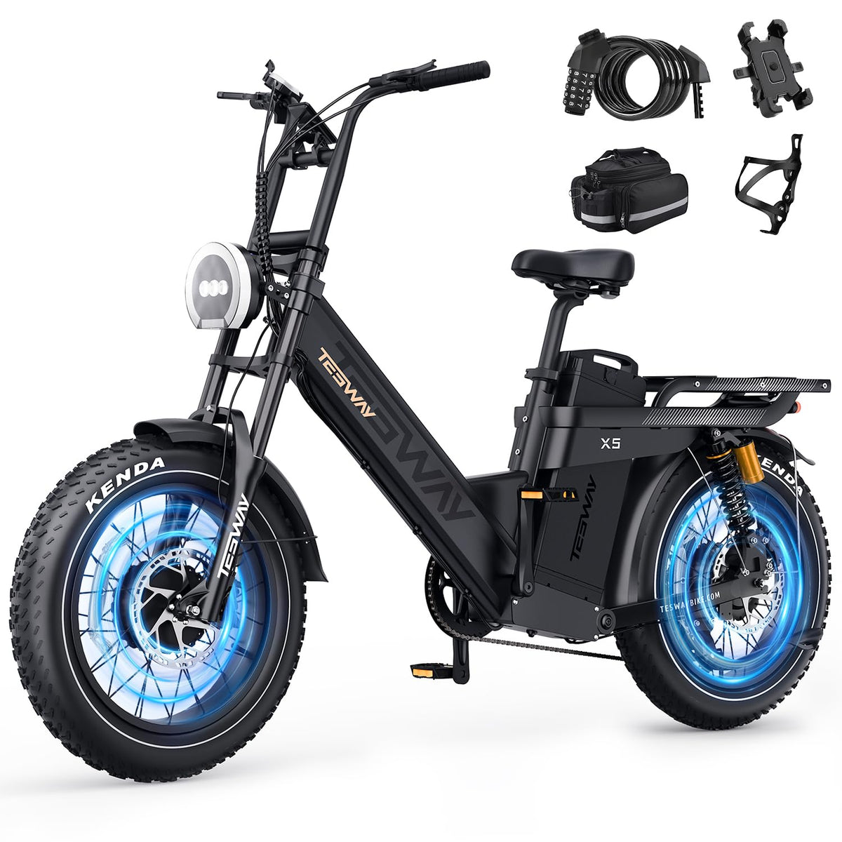 TESWAY X5 Pro Electric Bike Canada – Dual Motor 60Ah Long Range E-Bike image 3